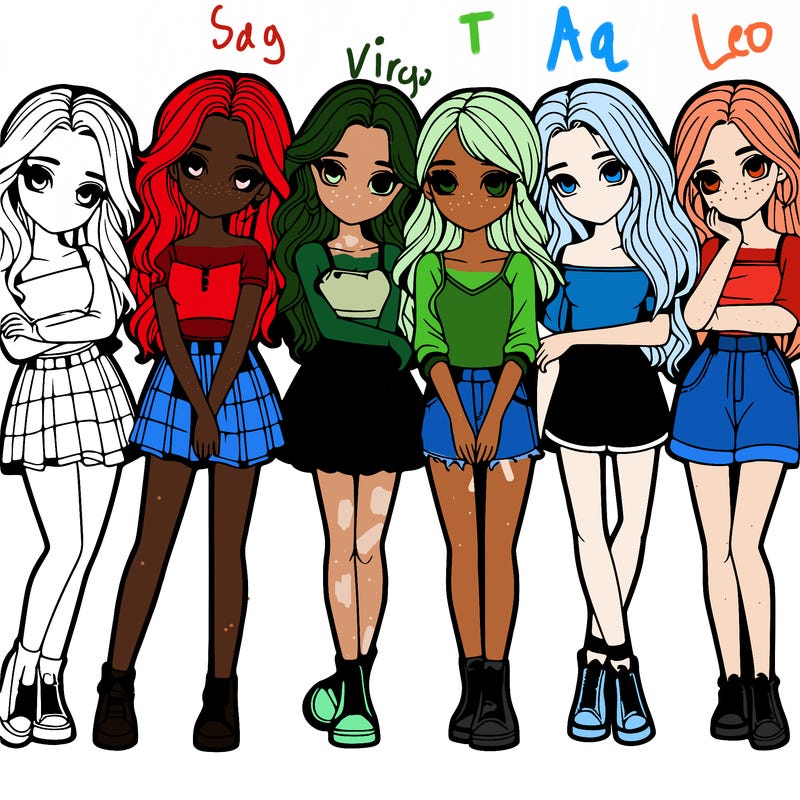 a group of girls realistic