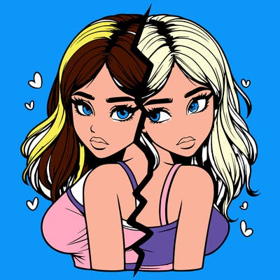 realistic girl split