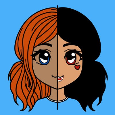 split girl just the face