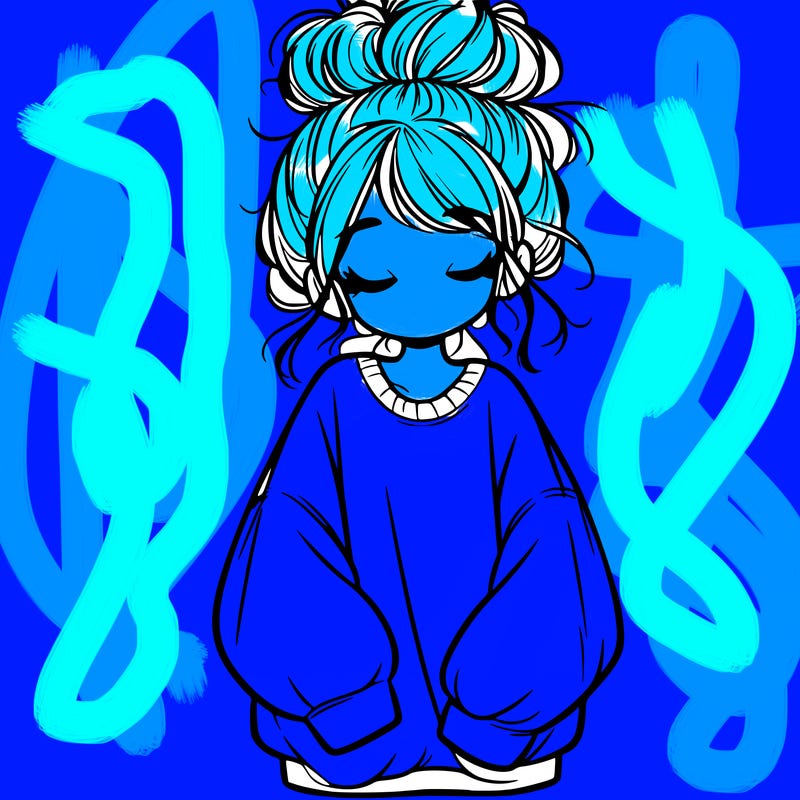 girl with baggy sweatshirt and messy bun