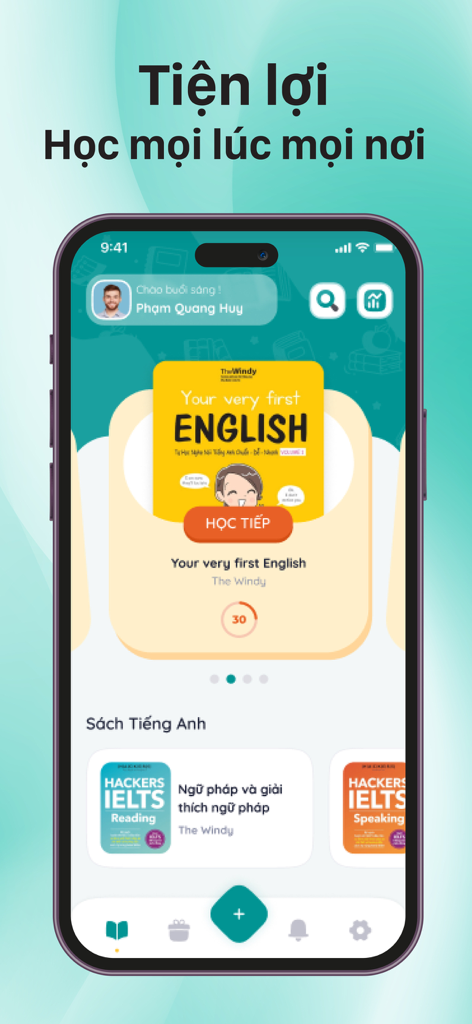 TKBooks - TKBooksアプリのダッシュボード、英語学習教材と学生の進捗状況トラッキングを表示