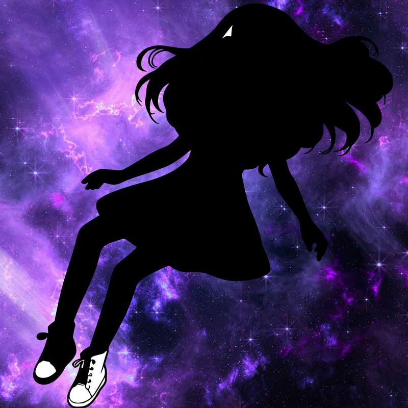 realistic girl floating