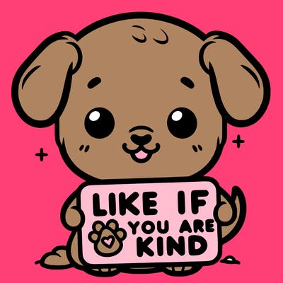 make a sign that says like if you are kind with a cute little dog