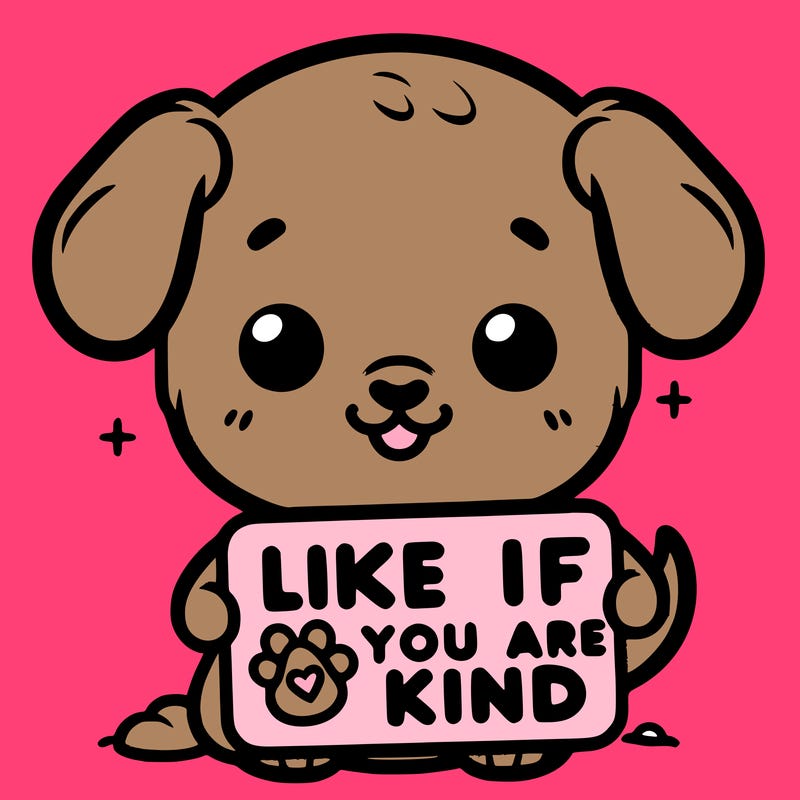 make a sign that says like if you are kind with a cute little dog