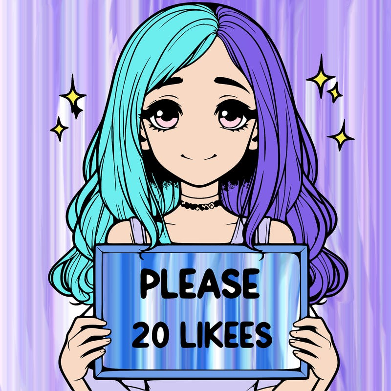 realistic girl holding a sign that says please 20 likes