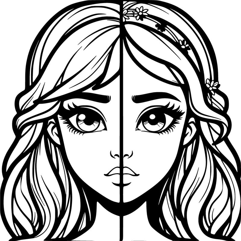 realistic split girl