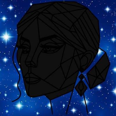 geometric art illustration of a woman's face