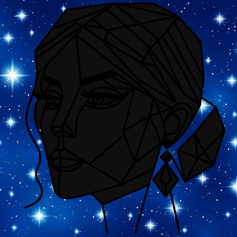 geometric art illustration of a woman's face