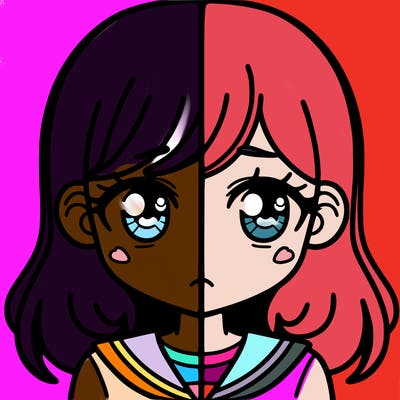 a split of a girl