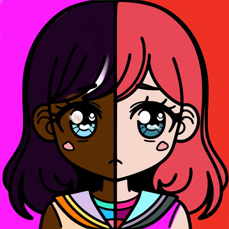 a split of a girl