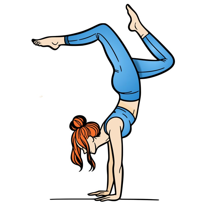 a woman doing a handstand