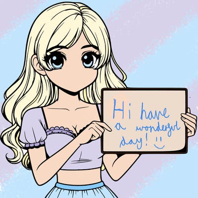 realistic pretty girl holding blank sign