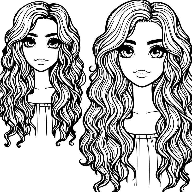 realistic girl with wavey hare