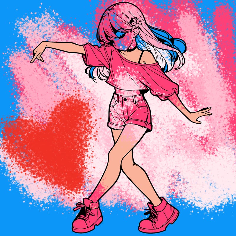 realistic girl danceing