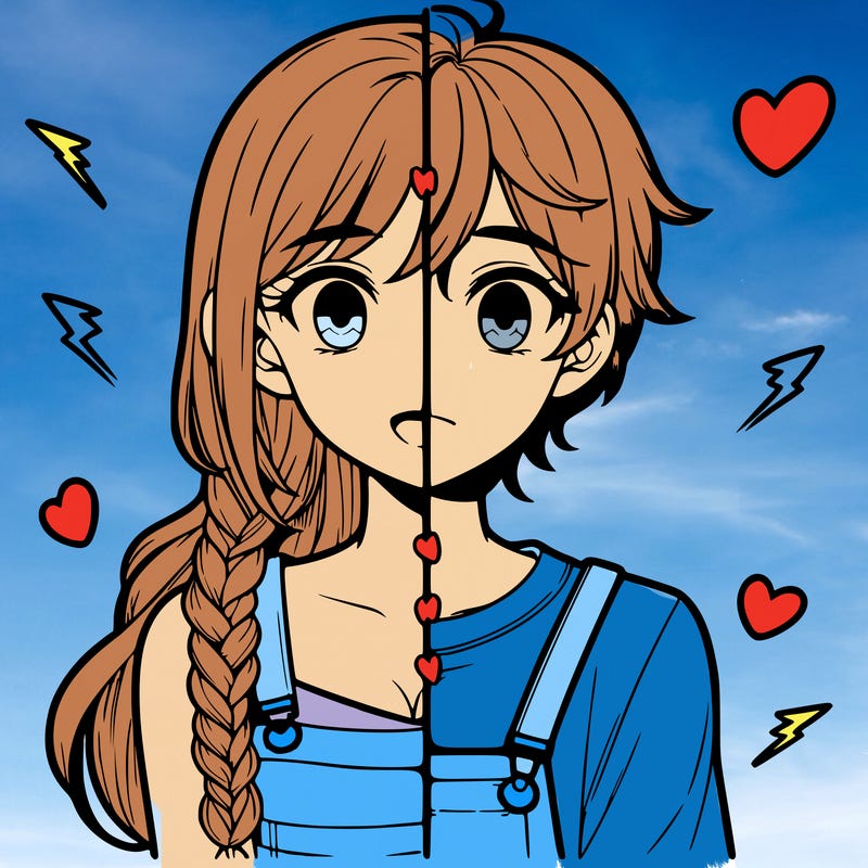 realistic girl boy split