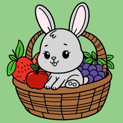 bunny in a fruit basket