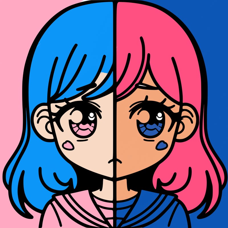 a split of a girl