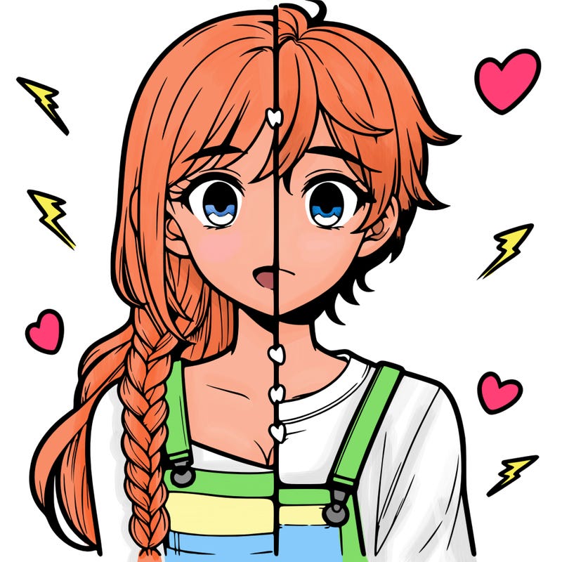 realistic girl boy split