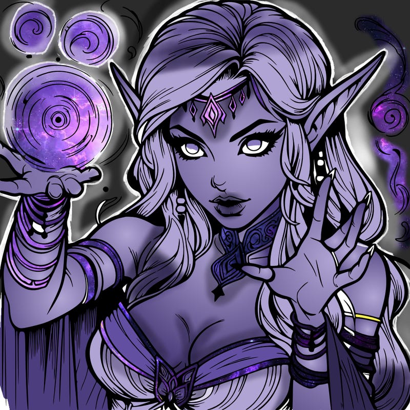 realistic scary beautiful elf sorceress casting spell
