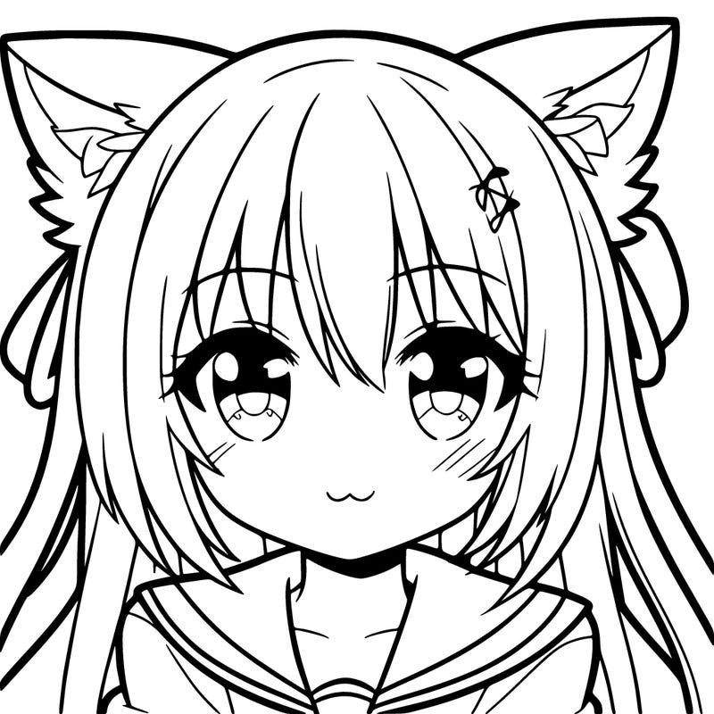 an anime girl with cat ears.