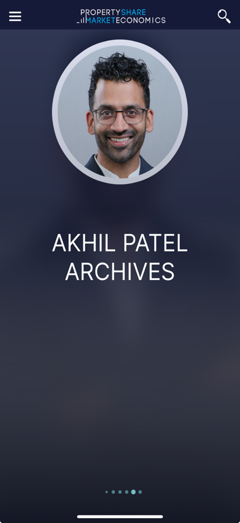 PSE - Akhil Patel archives screen in the PSE finance app