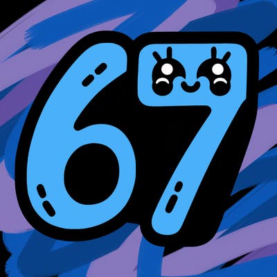 the numbers 67