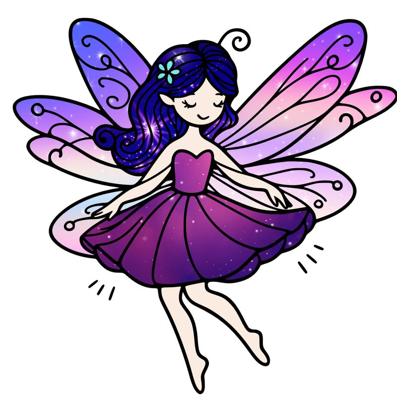 create a fairy with wings flying