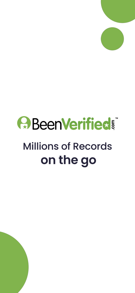 BeenVerified logo and tagline reading Millions of Records on the go