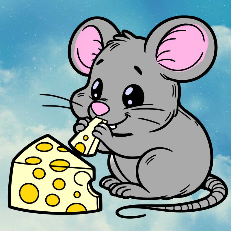 mouse eating cheese