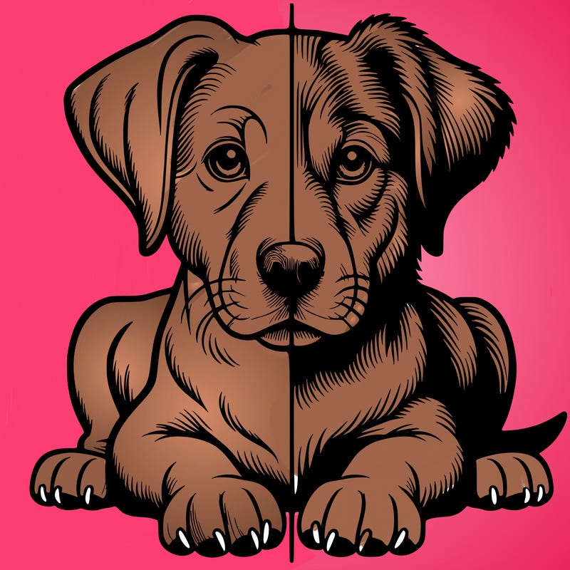 realistic dog split picture