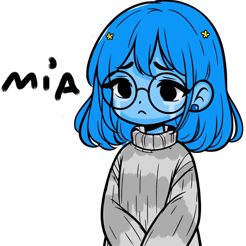 sad girl with glasses in a sweater