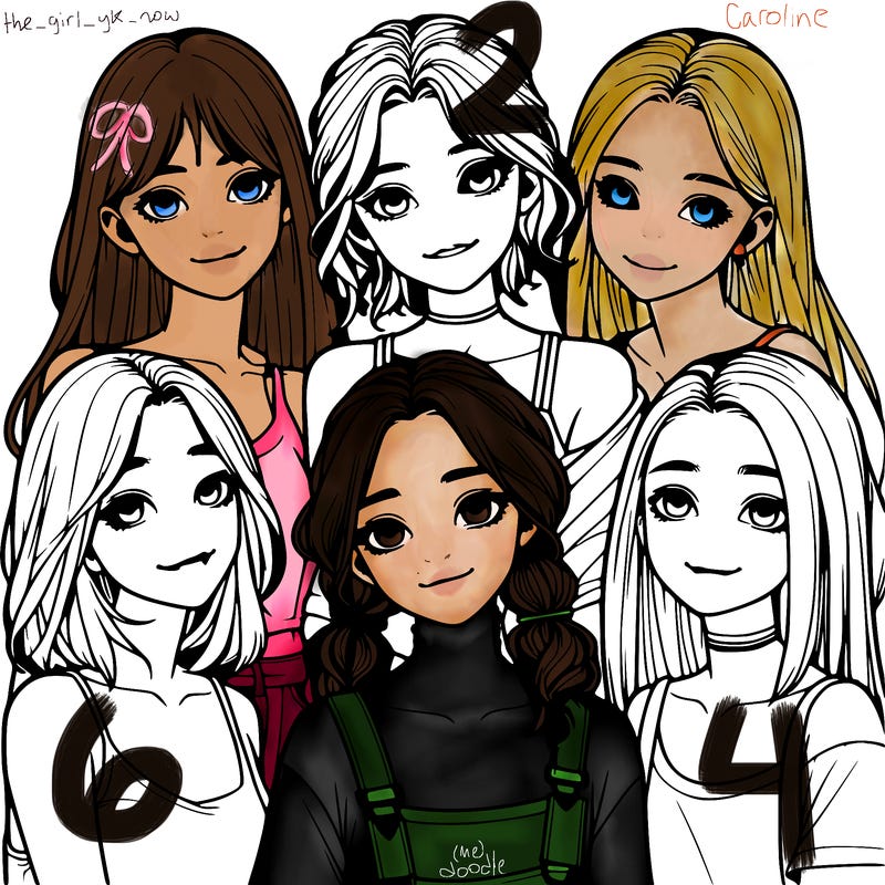 a group of girls realistic