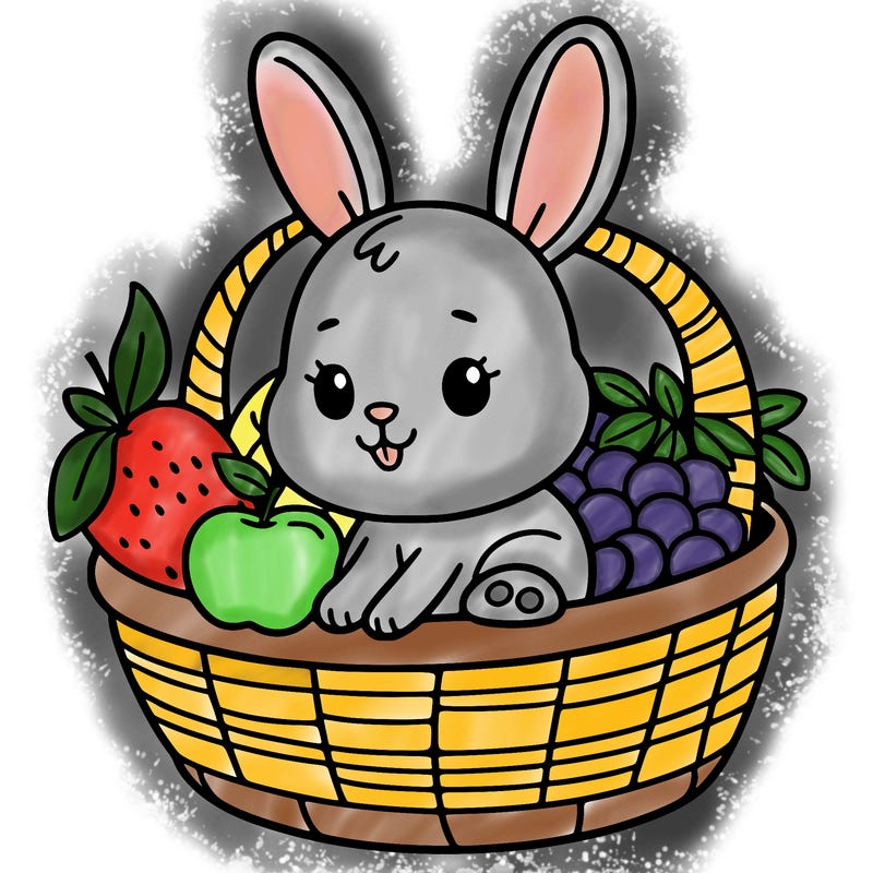 bunny in a fruit basket