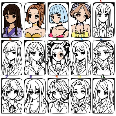 girls that look diffrent anime