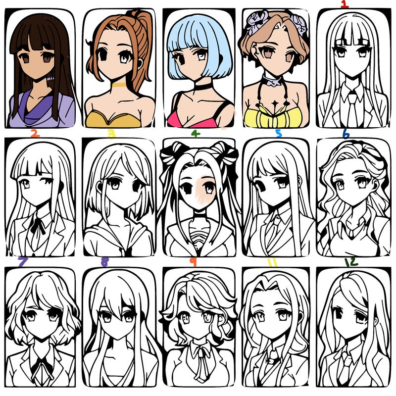 girls that look diffrent anime