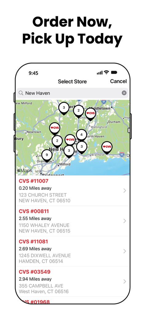 Photo Prints Now: CVS Photo - CVS store locator map showing nearby locations for photo pickup