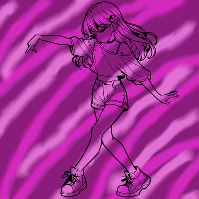 realistic girl danceing