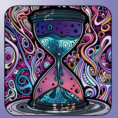 surreal pschedelic hourglass sands of time