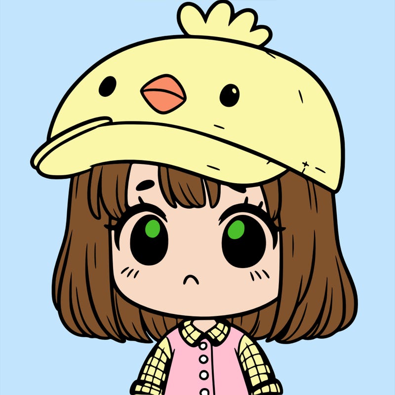 cute girl with chicken hat