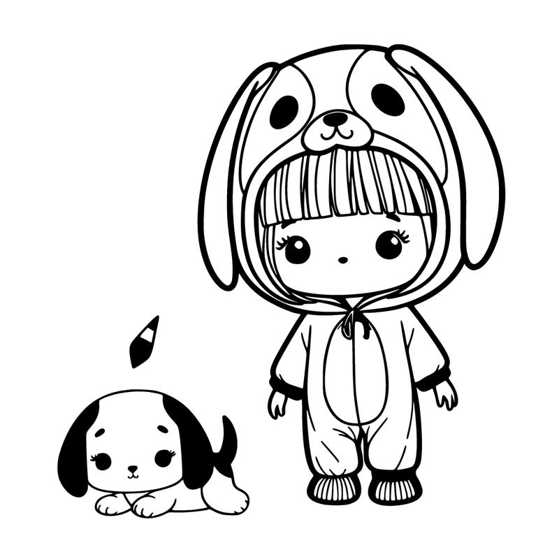 girl in a beagle onesie