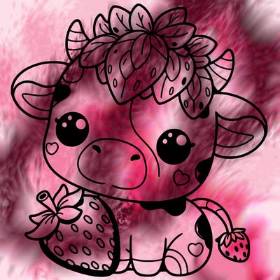 cute strawberry cow