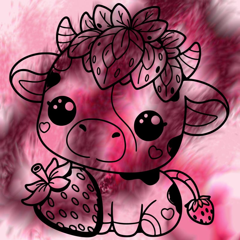 cute strawberry cow