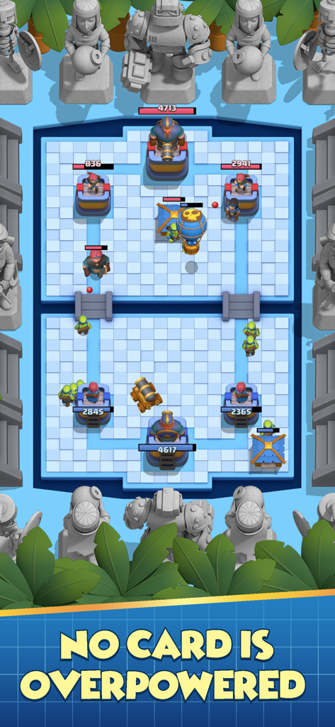 Boom Arena - Boom Arena gameplay showing a balanced real time PvP battle with no overpowered cards