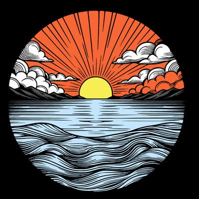 realistic sunset
