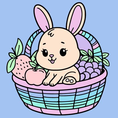 bunny in a fruit basket