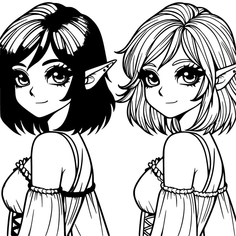 realistic fae girl with short hair
