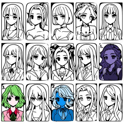 girls that look diffrent anime