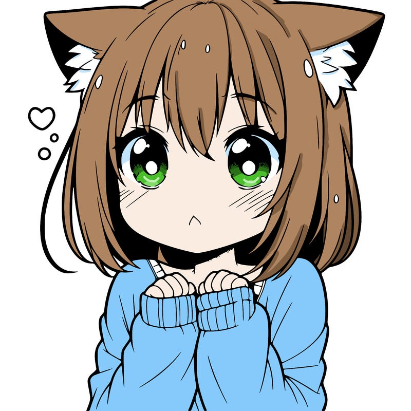 shy anime catgirl