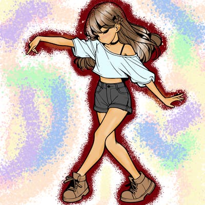 realistic girl danceing