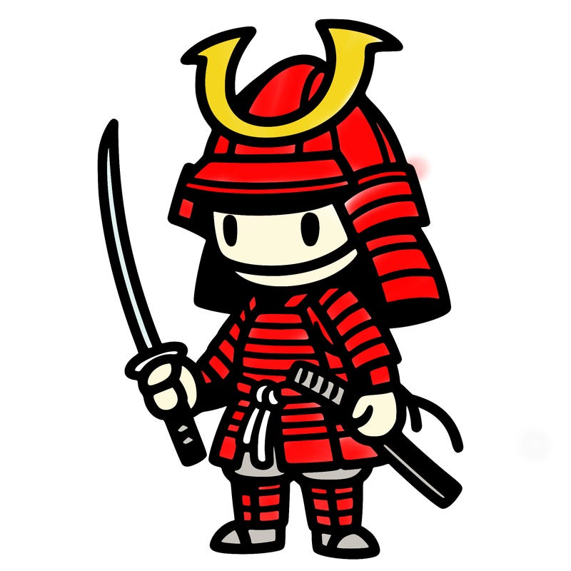 samurai in simple japanese armor